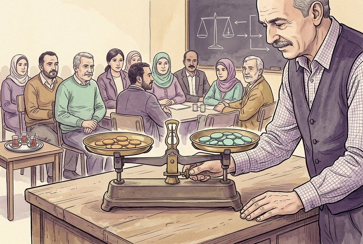 Sabit kurda para değerinin resmî kararla değiştirilmesini anlatan temsili illüstrasyon.
