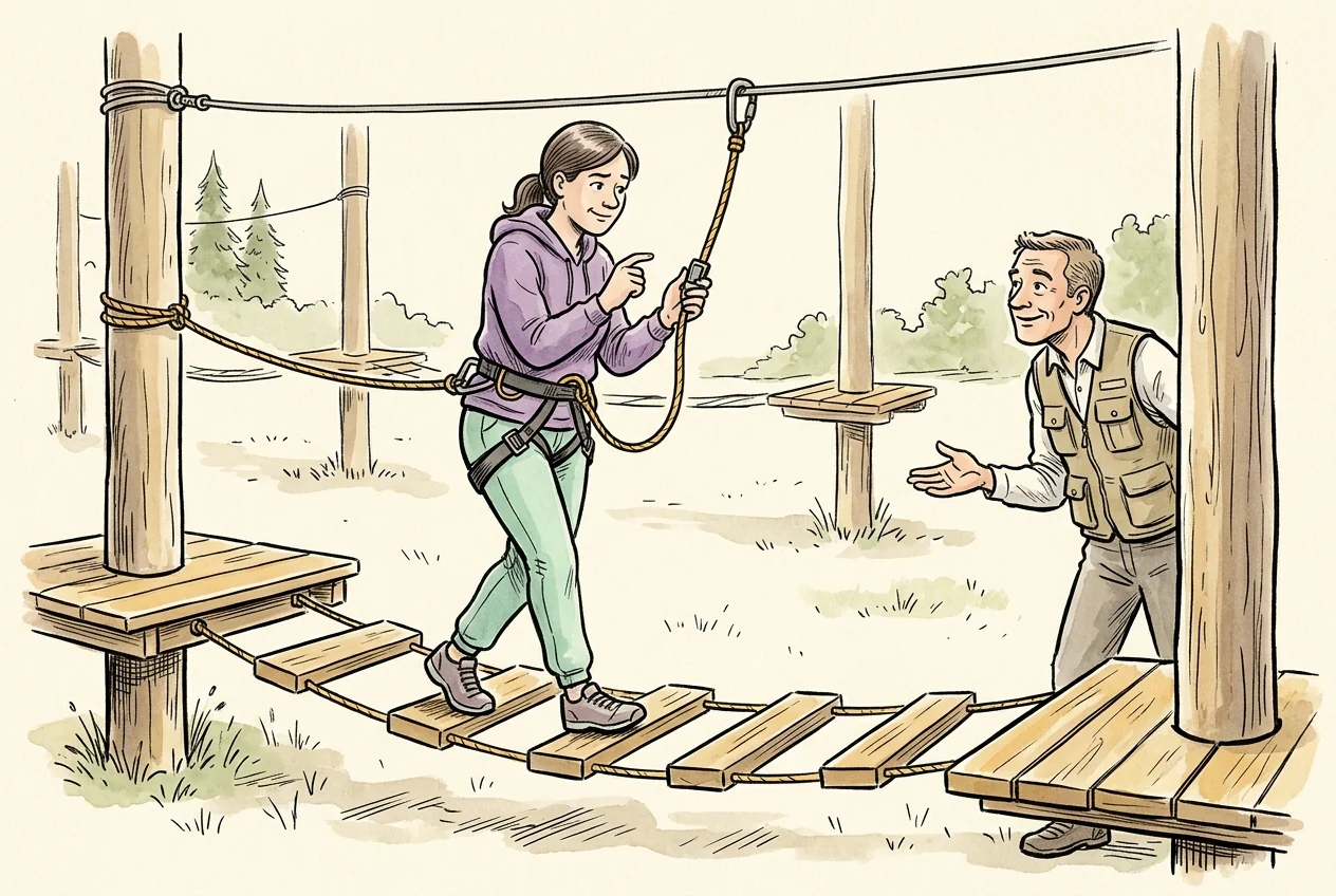 İşleme girdikten sonra güvenlik payını keyfî biçimde değiştirmemeyi anlatan karikatür.