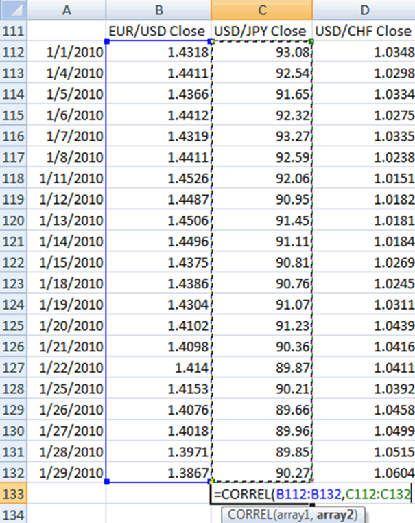 Excel ile Para Birimi Korelasyonu Nasıl Hesaplanır?: ders ekran görüntüsü, örnek 6.